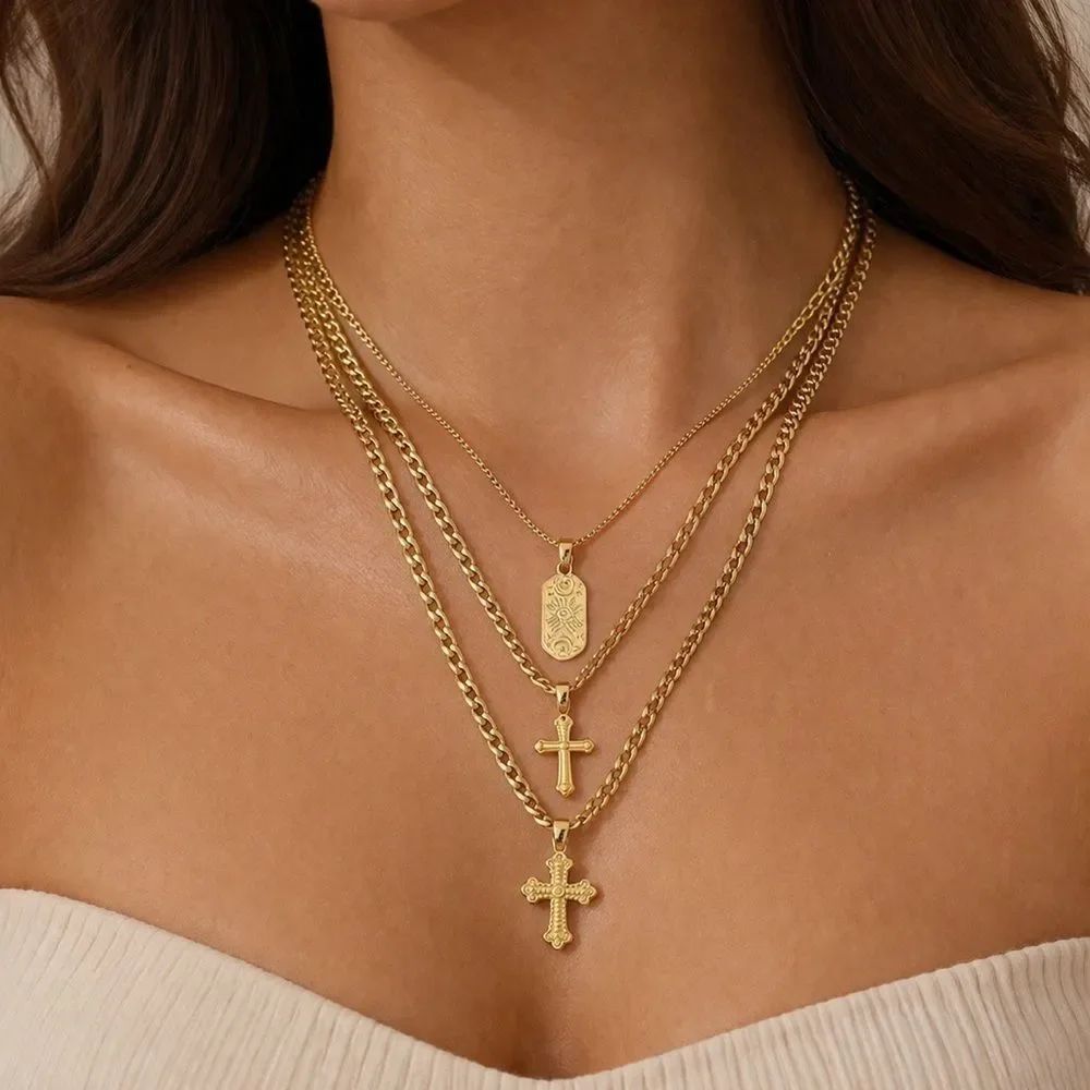 Gold Layered CrossβNecklace A1729